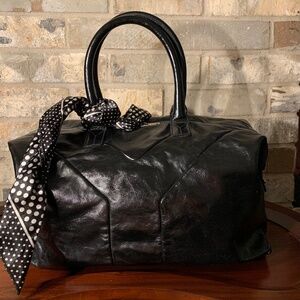 YSL Black Patent Easy Boston Bag